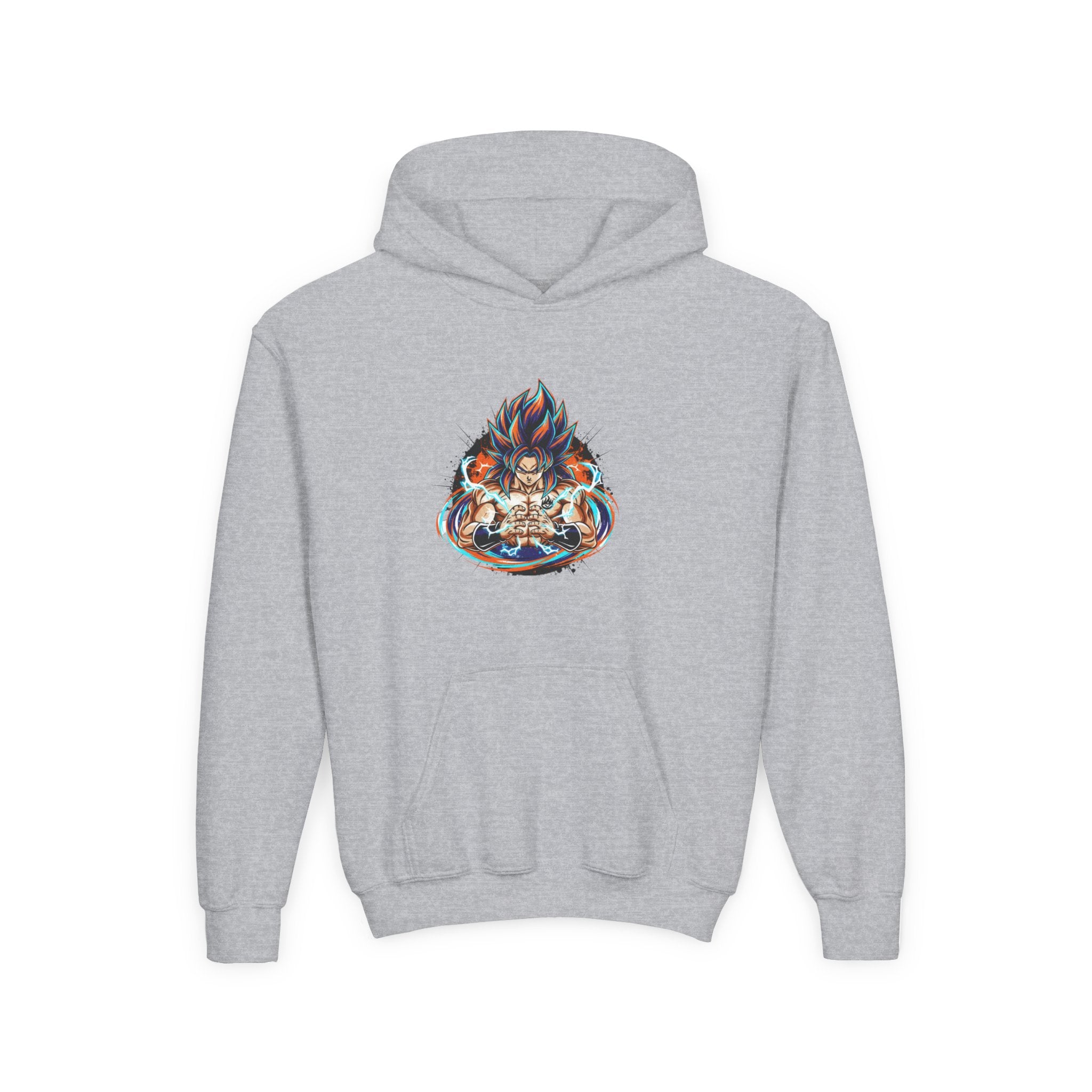 Youth Hoodie — Colorful Flaming Skull Graphic Pullover