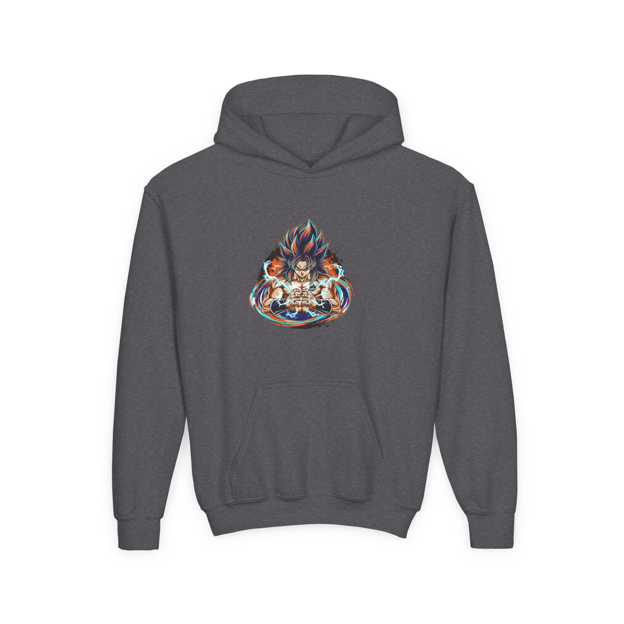 Youth Hoodie — Colorful Flaming Skull Graphic Pullover