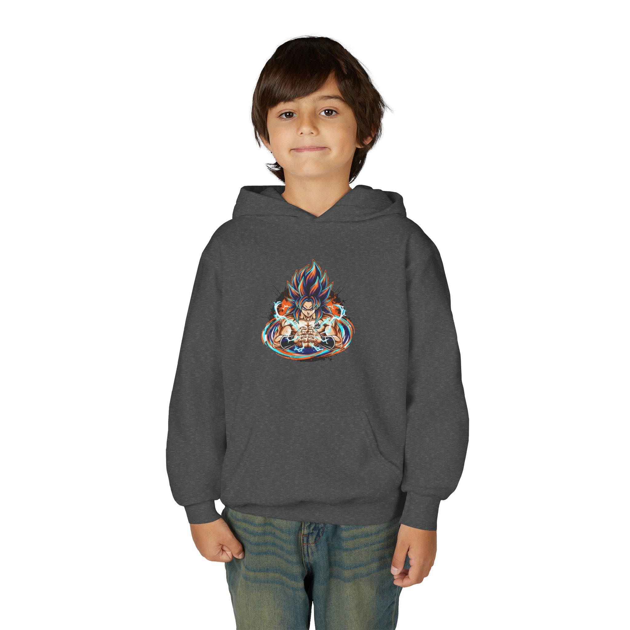 Youth Hoodie — Colorful Flaming Skull Graphic Pullover