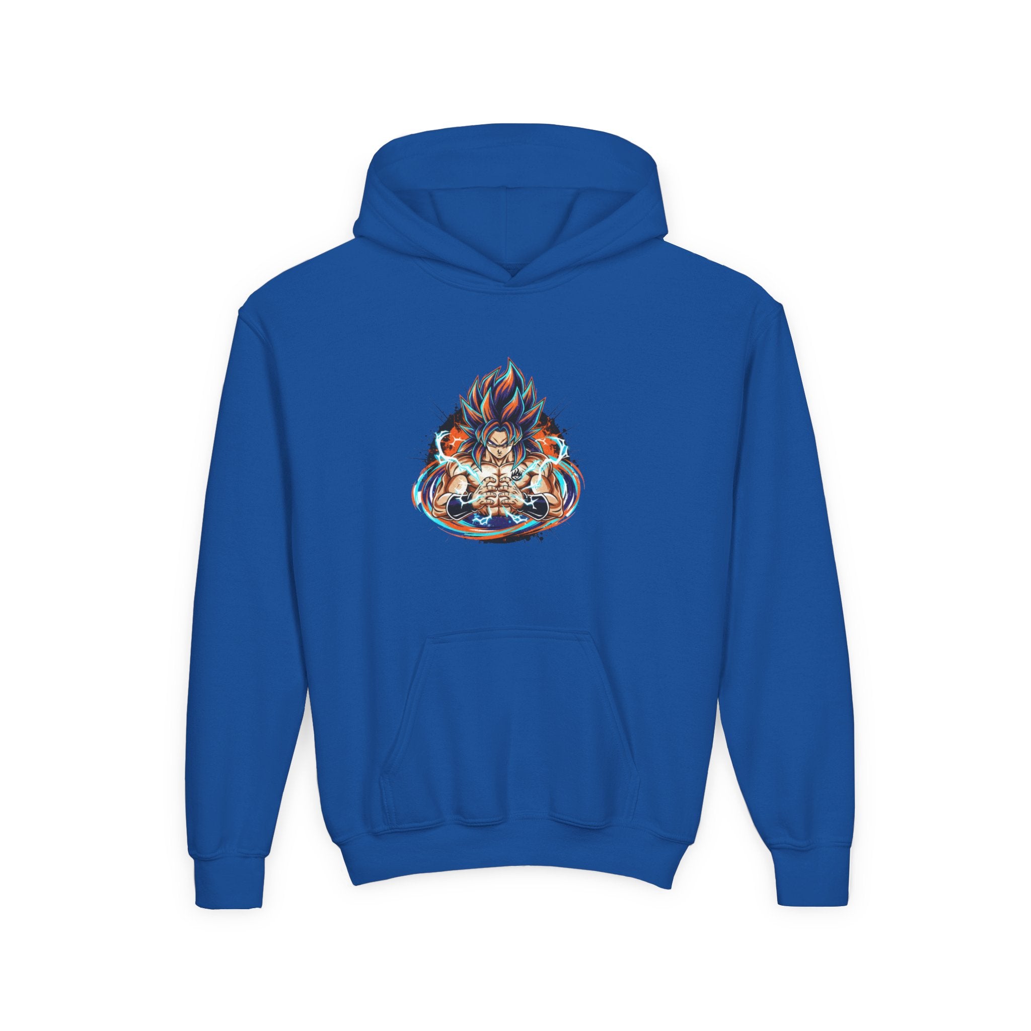 Youth Hoodie — Colorful Flaming Skull Graphic Pullover