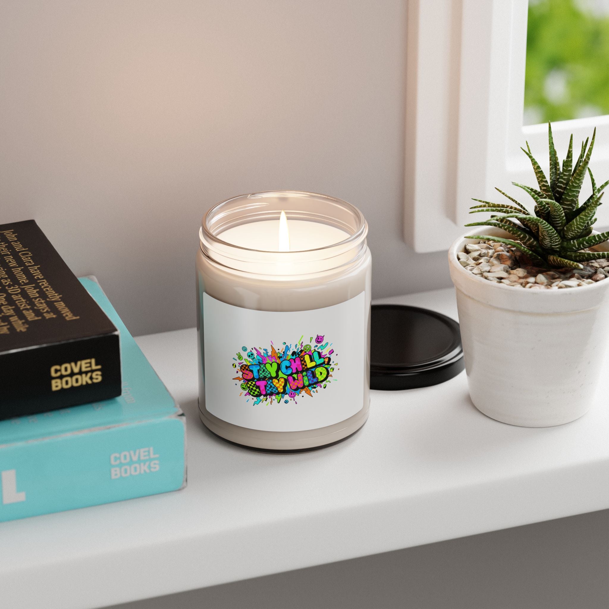 Stay Chill Try Wild Candle | Crash Out meme, neon graffiti soy jar