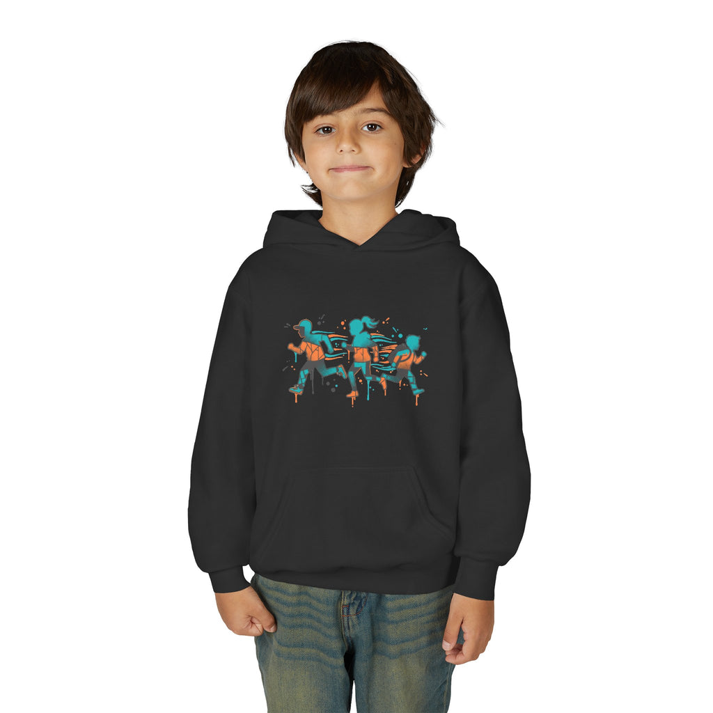 Kids Running Crew Hoodie — Playful Joggers Graphic Youth Sweatshirt