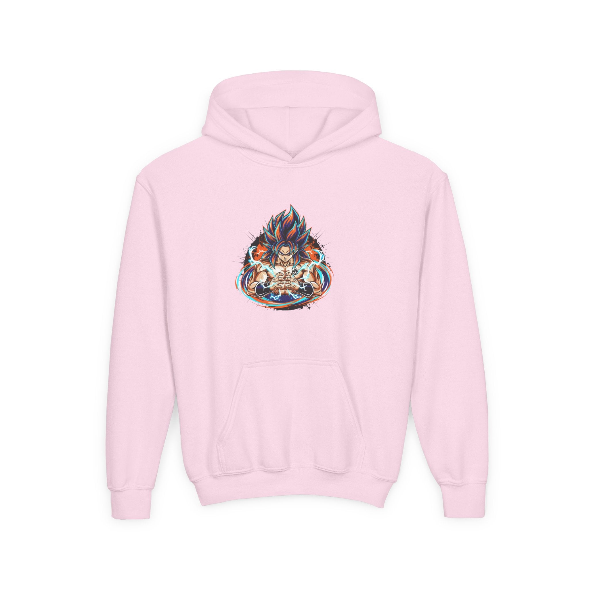 Youth Hoodie — Colorful Flaming Skull Graphic Pullover