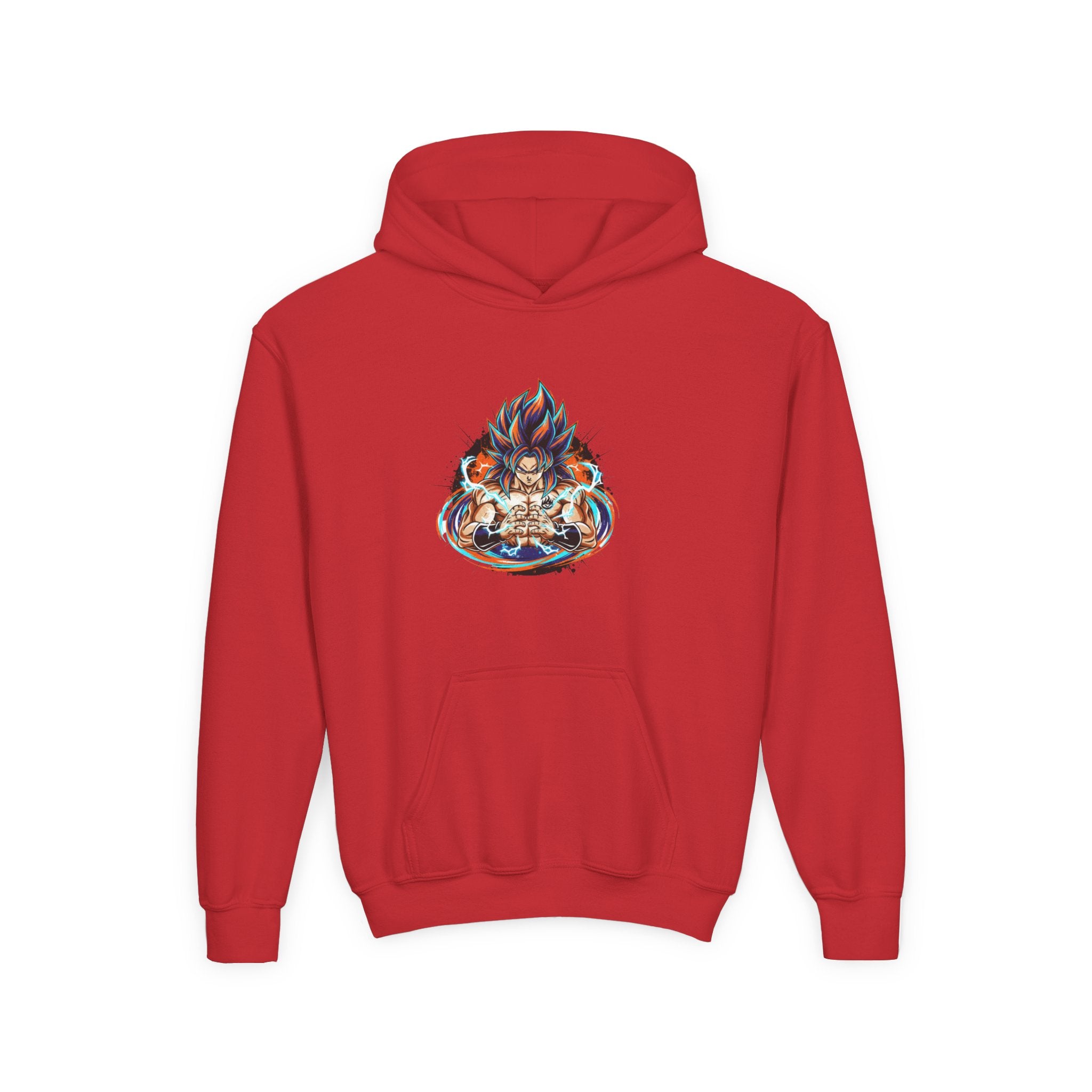 Youth Hoodie — Colorful Flaming Skull Graphic Pullover