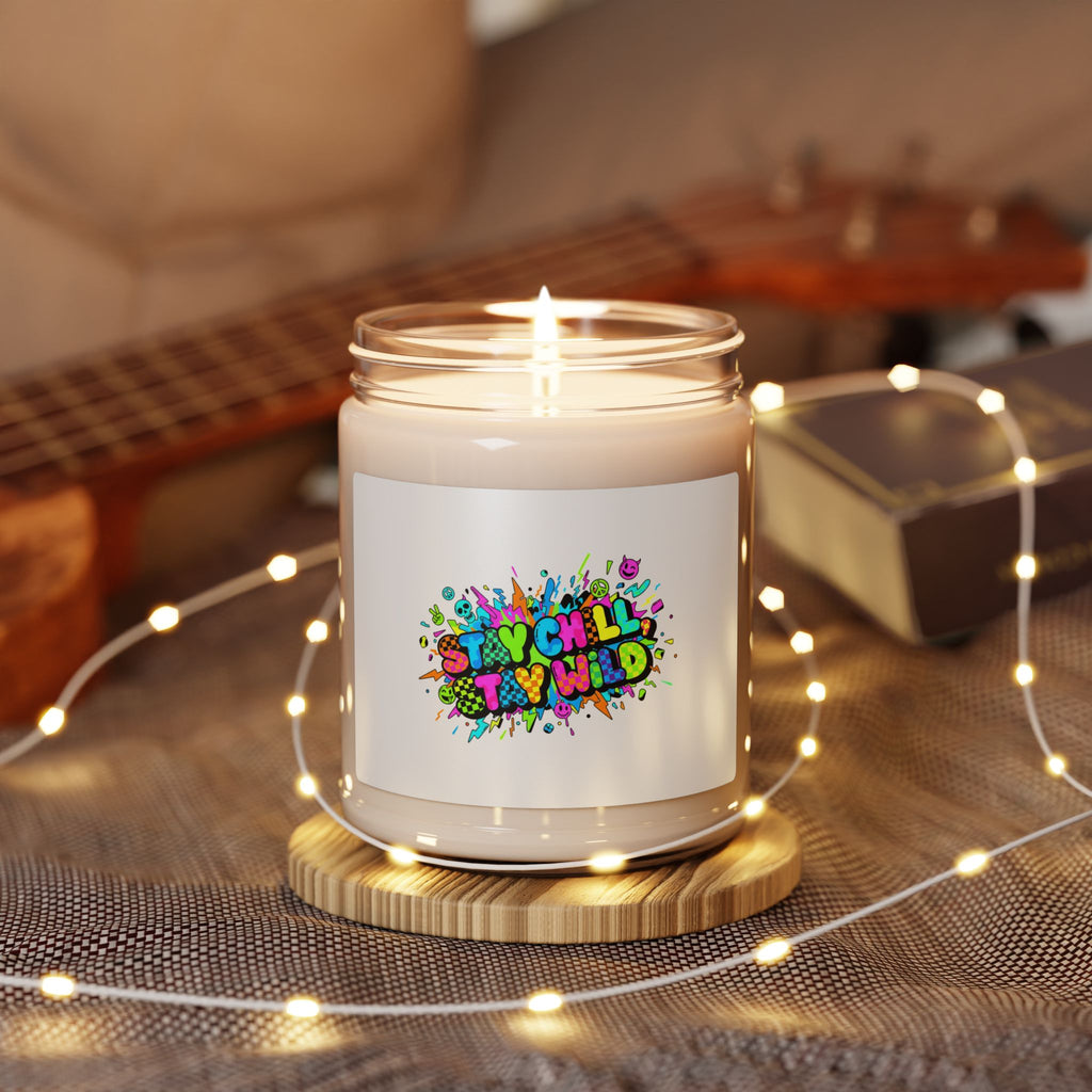 Stay Chill Try Wild Candle | Crash Out meme, neon graffiti soy jar