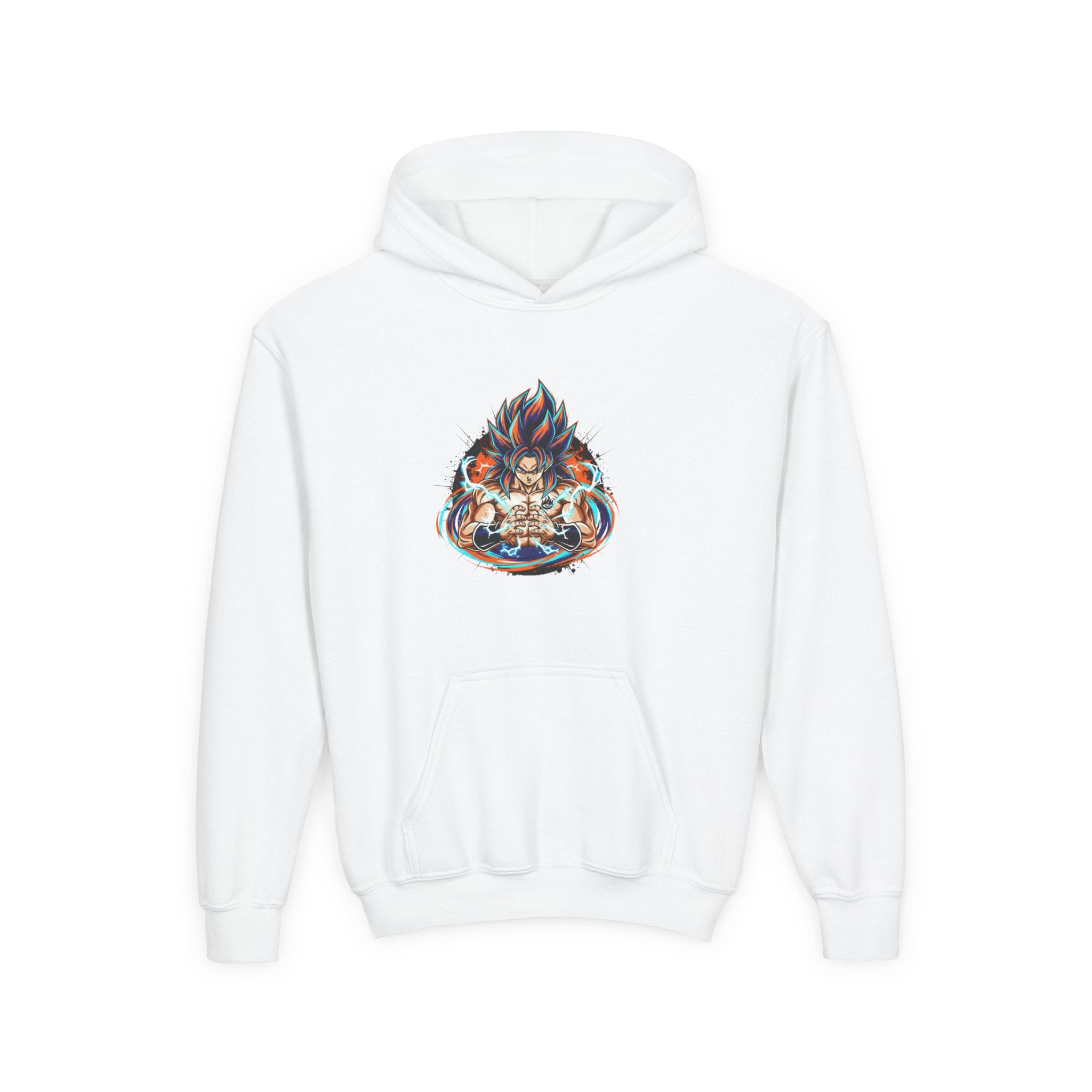 Youth Hoodie — Colorful Flaming Skull Graphic Pullover
