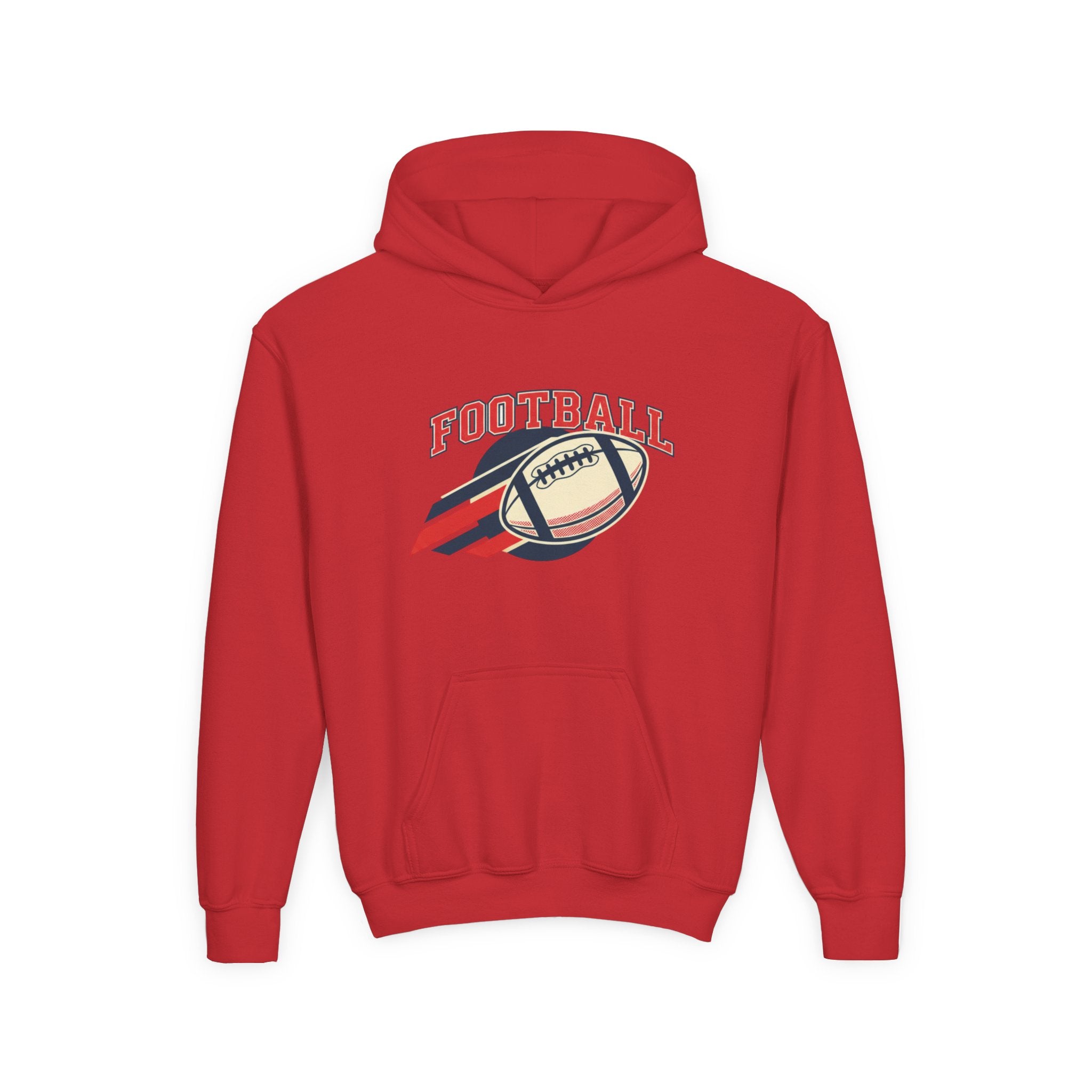 Youth Football Hoodie – Retro Flying Football Graphic