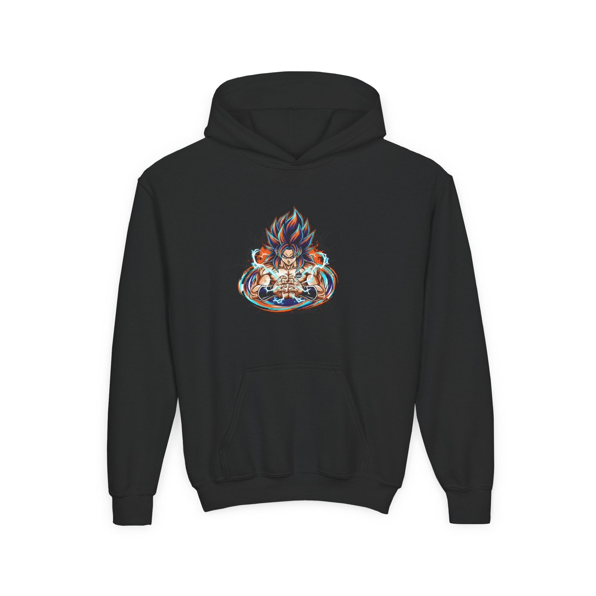 Youth Hoodie — Colorful Flaming Skull Graphic Pullover
