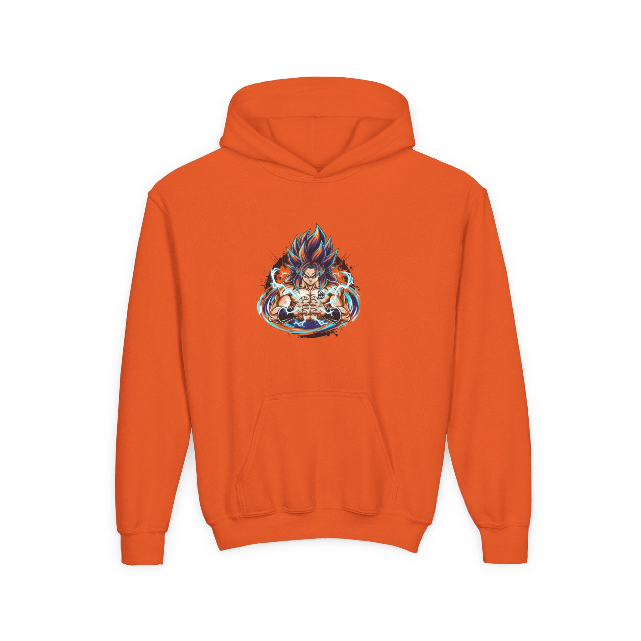 Youth Hoodie — Colorful Flaming Skull Graphic Pullover