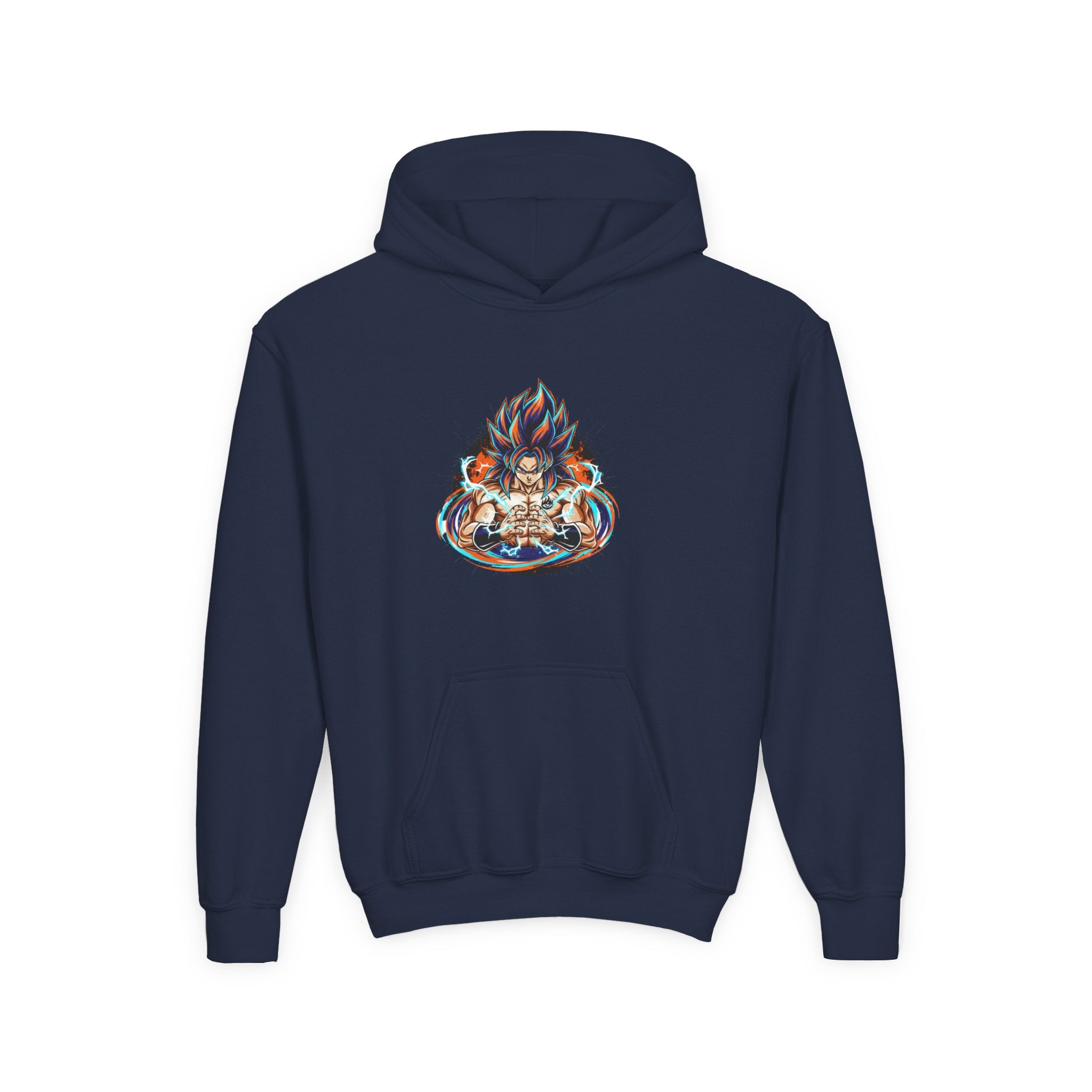 Youth Hoodie — Colorful Flaming Skull Graphic Pullover